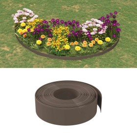 Borduras de jardín 4 uds polietileno marrón 10 m 15 cm de vidaXL, Ribetes y bordes para jardín - Ref: Foro24-3155450, Precio:...