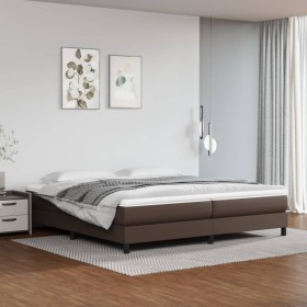 Brown synthetic leather bed frame 200x200 cm by vidaXL, Beds and slatted bases - Ref: Foro24-3120721, Price: 126,99 €, Discou...