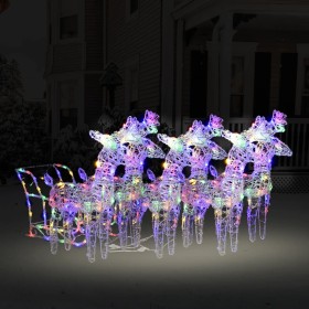 320 LED Acrylic Reindeer and Sleigh Christmas Decoration by vidaXL, Christmas lights - Ref: Foro24-3100426, Price: 141,21 €, ...