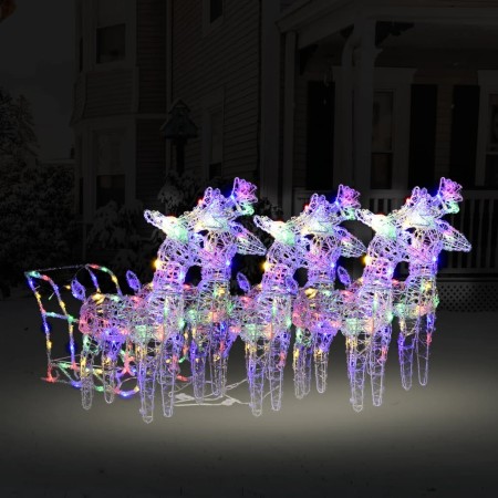 320 LED Acrylic Reindeer and Sleigh Christmas Decoration by vidaXL, Christmas lights - Ref: Foro24-3100426, Price: 156,56 €, ...