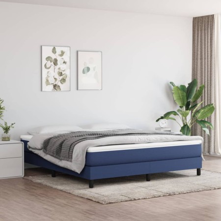 Estructura de cama de tela azul 160x200 cm de vidaXL, Camas y somieres - Ref: Foro24-3120530, Precio: 107,06 €, Descuento: %