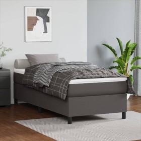 Gray synthetic leather bed frame 80x200 cm by vidaXL, Beds and slatted bases - Ref: Foro24-3121015, Price: 98,82 €, Discount: %