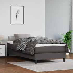 Estructura de cama cuero sintético gris 80x200 cm de vidaXL, Camas y somieres - Ref: Foro24-3120668, Precio: 79,99 €, Descuen...