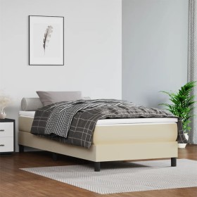 Cream synthetic leather bed frame 90x200 cm by vidaXL, Beds and slatted bases - Ref: Foro24-3120678, Price: 85,99 €, Discount: %