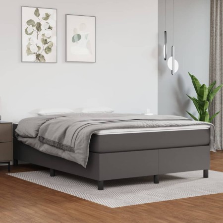 Estructura de cama de cuero sintético gris 140x200 cm de vidaXL, Camas y somieres - Ref: Foro24-3121051, Precio: 117,62 €, De...