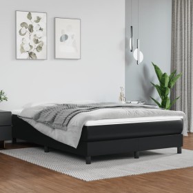 Estructura de cama de cuero sintético negro 140x190 cm de vidaXL, Camas y somieres - Ref: Foro24-3120694, Precio: 95,69 €, De...