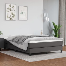 Gray synthetic leather bed frame 140x190 cm by vidaXL, Beds and slatted bases - Ref: Foro24-3120698, Price: 95,94 €, Discount: %