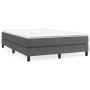 Estructura de cama de cuero sintético gris 140x190 cm de vidaXL, Camas y somieres - Ref: Foro24-3120698, Precio: 95,94 €, Des...