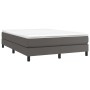 Estructura de cama de cuero sintético gris 140x190 cm de vidaXL, Camas y somieres - Ref: Foro24-3120698, Precio: 95,94 €, Des...