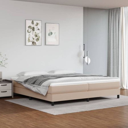 Cappuccino synthetic leather bed frame 200x200 cm by vidaXL, Beds and slatted bases - Ref: Foro24-3120723, Price: 126,99 €, D...