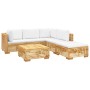 6-piece garden furniture set and solid teak wood cushions by vidaXL, Garden sets - Ref: Foro24-3100859, Price: 1,00 €, Discou...