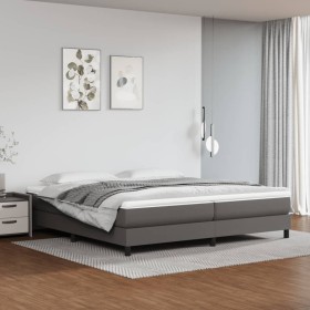 Gray synthetic leather bed frame 200x200 cm by vidaXL, Beds and slatted bases - Ref: Foro24-3120722, Price: 145,28 €, Discoun...