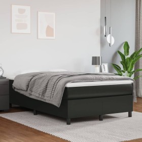 Black synthetic leather box spring bed frame 120x200 cm by vidaXL, Beds and slatted bases - Ref: Foro24-3121035, Price: 141,9...