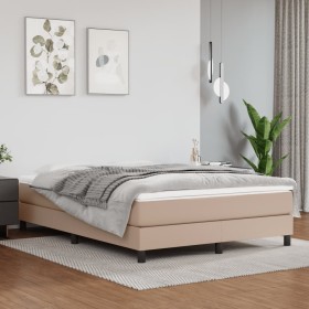 Cappuccino synthetic leather bed frame 140x200 cm by vidaXL, Beds and slatted bases - Ref: Foro24-3120705, Price: 119,99 €, D...