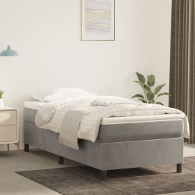 Estructura de cama de terciopelo gris claro 80x200 cm de vidaXL, Camas y somieres - Ref: Foro24-3121084, Precio: 93,51 €, Des...