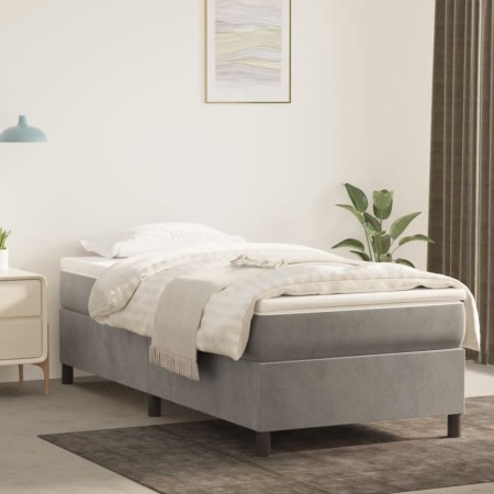 Light gray velvet bed frame 80x200 cm by vidaXL, Beds and slatted bases - Ref: Foro24-3121084, Price: 91,02 €, Discount: %