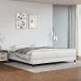 White synthetic leather bed frame 200x200 cm by vidaXL, Beds and slatted bases - Ref: Foro24-3120719, Price: 126,78 €, Discou...