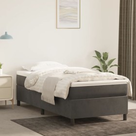 Dark gray velvet bed frame 100x200 cm by vidaXL, Beds and slatted bases - Ref: Foro24-3121103, Price: 90,31 €, Discount: %