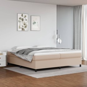 Cappuccino synthetic leather bed frame 200x200 cm by vidaXL, Beds and slatted bases - Ref: Foro24-3121070, Price: 163,99 €, D...