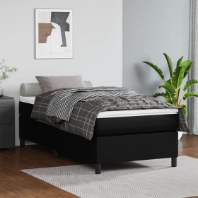 Black synthetic leather bed frame 100x200 cm by vidaXL, Beds and slatted bases - Ref: Foro24-3121029, Price: 109,92 €, Discou...