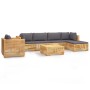 7-piece garden furniture set and solid teak wood cushions by vidaXL, Garden sets - Ref: Foro24-3100862, Price: 1,00 €, Discou...