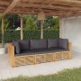 3-teiliges Gartenmöbel-Set und Kissen aus massivem Teakholz von vidaXL, Gartensets - Ref: Foro24-3100866, Preis: 582,66 €, Ra...