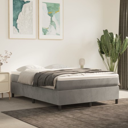 Light gray velvet bed frame 140x200 cm by vidaXL, Beds and slatted bases - Ref: Foro24-3121120, Price: 146,48 €, Discount: %