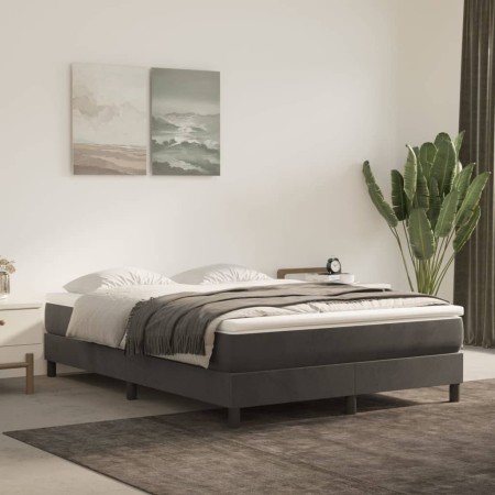 Estructura de cama de terciopelo gris oscuro 140x190 cm de vidaXL, Camas y somieres - Ref: Foro24-3120767, Precio: 95,77 €, D...