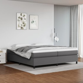 Gray synthetic leather box spring bed frame 200x200 cm by vidaXL, Beds and slatted bases - Ref: Foro24-3121069, Price: 151,99...