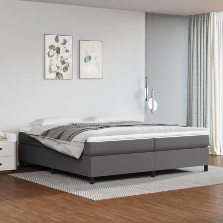 Estructura de cama box spring cuero sintético gris 200x200 cm de vidaXL, Camas y somieres - Ref: Foro24-3121069, Precio: 151,...