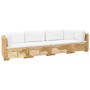 4-piece garden furniture set and solid teak wood cushions by vidaXL, Garden sets - Ref: Foro24-3100867, Price: 708,99 €, Disc...