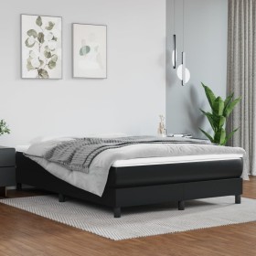 Black synthetic leather bed frame 140x200 cm by vidaXL, Beds and slatted bases - Ref: Foro24-3120700, Price: 96,99 €, Discoun...