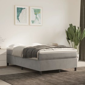 Light gray velvet bed frame 120x200 cm by vidaXL, Beds and slatted bases - Ref: Foro24-3121108, Price: 141,16 €, Discount: %