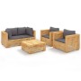 5-piece garden furniture set and solid teak wood cushions by vidaXL, Garden sets - Ref: Foro24-3100870, Price: 1,00 €, Discou...