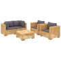 Juego muebles de jardín 5 piezas y cojines madera maciza teca de vidaXL, Conjuntos de jardín - Ref: Foro24-3100870, Precio: 1...