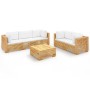 6-teiliges Gartenmöbel-Set und Kissen aus massivem Teakholz von vidaXL, Gartensets - Ref: Foro24-3100871, Preis: 1,00 €, Raba...