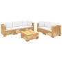 Juego muebles de jardín 6 piezas y cojines madera maciza teca de vidaXL, Conjuntos de jardín - Ref: Foro24-3100871, Precio: 1...