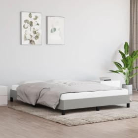 Estructura de cama de tela gris claro 140x200 cm de vidaXL, Camas y somieres - Ref: Foro24-346720, Precio: 96,99 €, Descuento: %