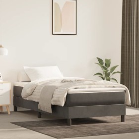 Estructura de cama de terciopelo gris oscuro 100x200 cm de vidaXL, Camas y somieres - Ref: Foro24-3120755, Precio: 73,99 €, D...