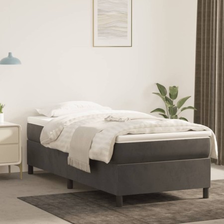 Dark gray velvet bed frame 90x200 cm by vidaXL, Beds and slatted bases - Ref: Foro24-3121097, Price: 88,34 €, Discount: %