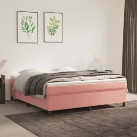 Estructura de cama de terciopelo rosa 180x200 cm de vidaXL, Camas y somieres - Ref: Foro24-3121137, Precio: 112,40 €, Descuen...