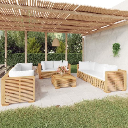 9-piece garden furniture set and solid teak wood cushions by vidaXL, Garden sets - Ref: Foro24-3100873, Price: 1,00 €, Discou...