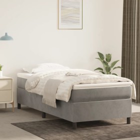 Light gray velvet bed frame 100x200 cm by vidaXL, Beds and slatted bases - Ref: Foro24-3121102, Price: 90,13 €, Discount: %