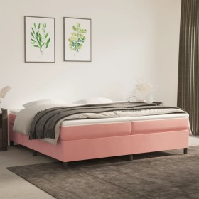 Estructura de cama de terciopelo rosa 200x200 cm de vidaXL, Camas y somieres - Ref: Foro24-3121143, Precio: 129,62 €, Descuen...