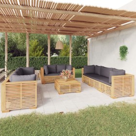 9-piece garden furniture set and solid teak wood cushions by vidaXL, Garden sets - Ref: Foro24-3100874, Price: 1,00 €, Discou...