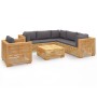 7-piece garden furniture set and solid teak wood cushions by vidaXL, Garden sets - Ref: Foro24-3100876, Price: 1,00 €, Discou...