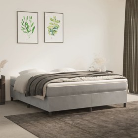 Estructura de cama de terciopelo gris claro 180x200 cm de vidaXL, Camas y somieres - Ref: Foro24-3121132, Precio: 130,99 €, D...