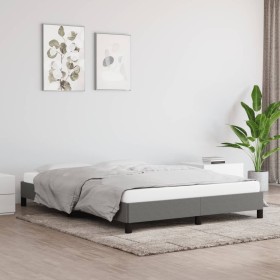 Estructura de cama de tela gris oscuro 140x200 cm de vidaXL, Camas y somieres - Ref: Foro24-346721, Precio: 96,99 €, Descuent...