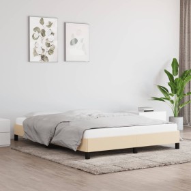 Estructura de cama de tela color crema 140x200 cm de vidaXL, Camas y somieres - Ref: Foro24-346725, Precio: 105,73 €, Descuen...