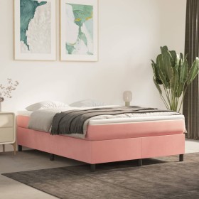 Estructura de cama de terciopelo rosa 140x200 cm de vidaXL, Camas y somieres - Ref: Foro24-3121125, Precio: 135,99 €, Descuen...